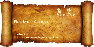 Mester Kinga névjegykártya