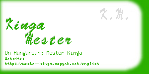 kinga mester business card